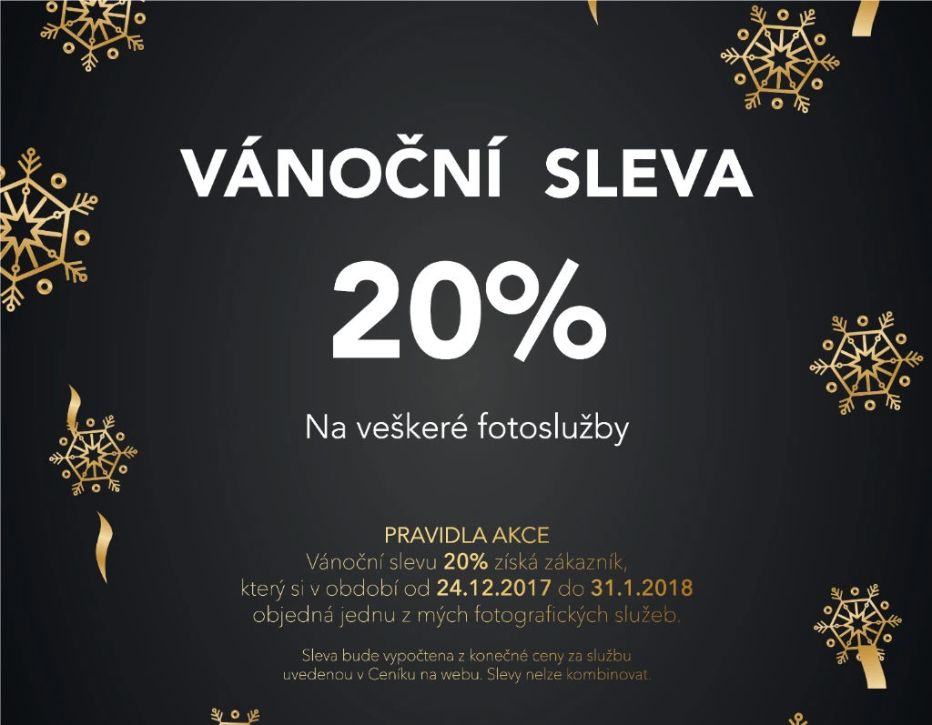 Speciální Vánoční sleva 20% na fotografické služby