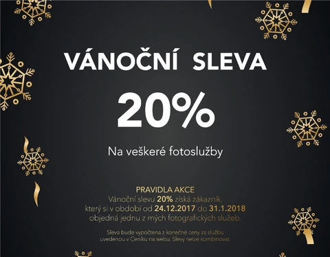 Speciální Vánoční sleva 20% na fotografické služby
